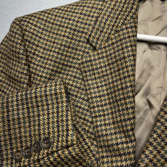 Burberrys Other - VTG Burberrys Men Blazer Houndstooth suit jacket Sport Coat Brown 1/2 canvas 42R